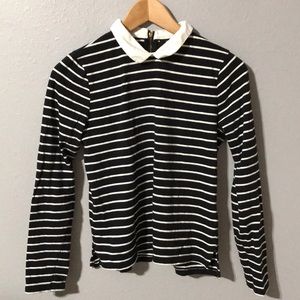 F21 Peter Pan collar striped long sleeve